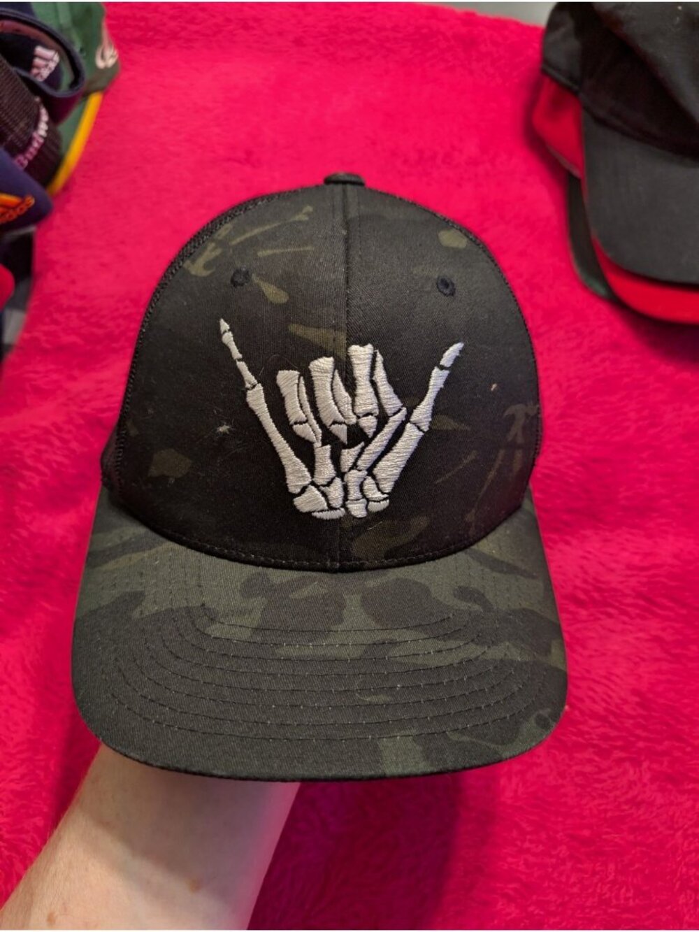 C4 Foundation Navy SEAL Frogman Black Multicam Shaka Trucker Hat Yupoong